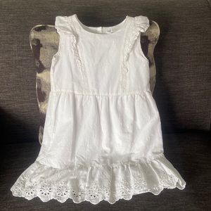 Gap girls white eyelet ruffle dress size S EUC!